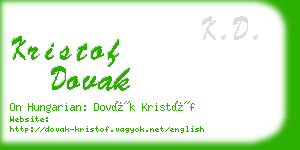 kristof dovak business card